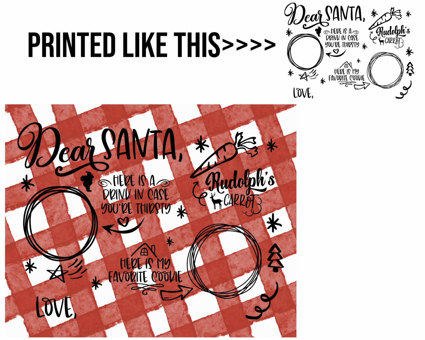Santa and Reindeer Placema-BLACK (DTF) #12-345 - RAJE