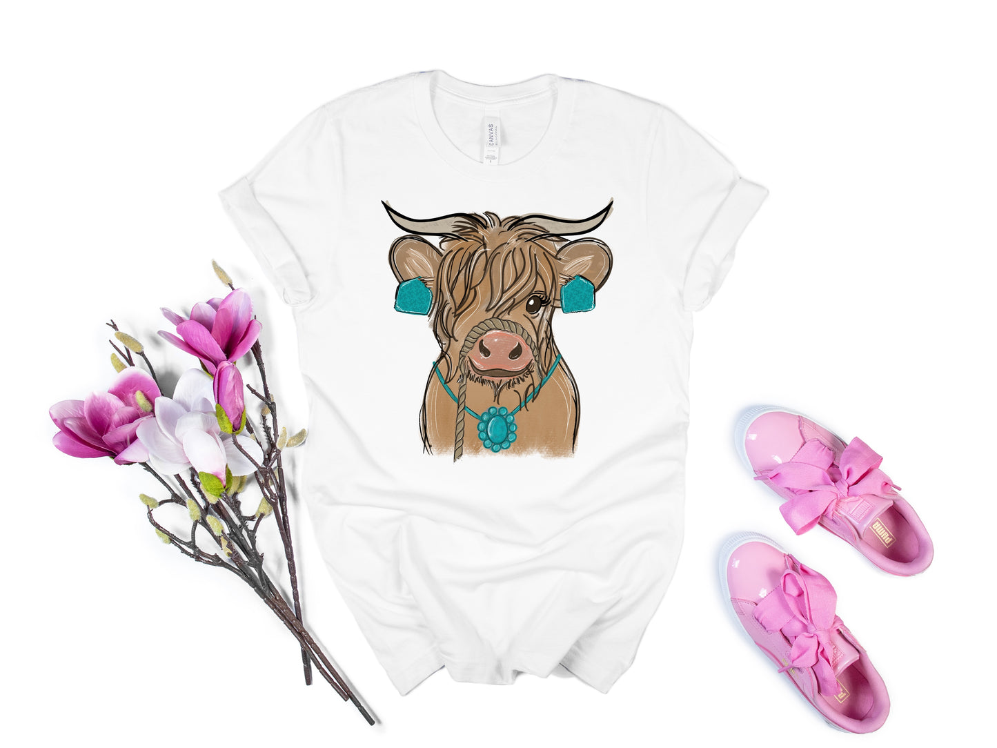 Turquoise Cow-Necklace (DTF) 1254