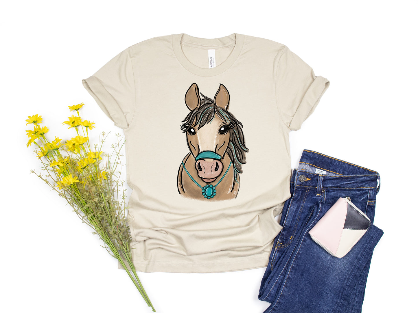 Turquoise Horse-Necklace (DTF) 1255