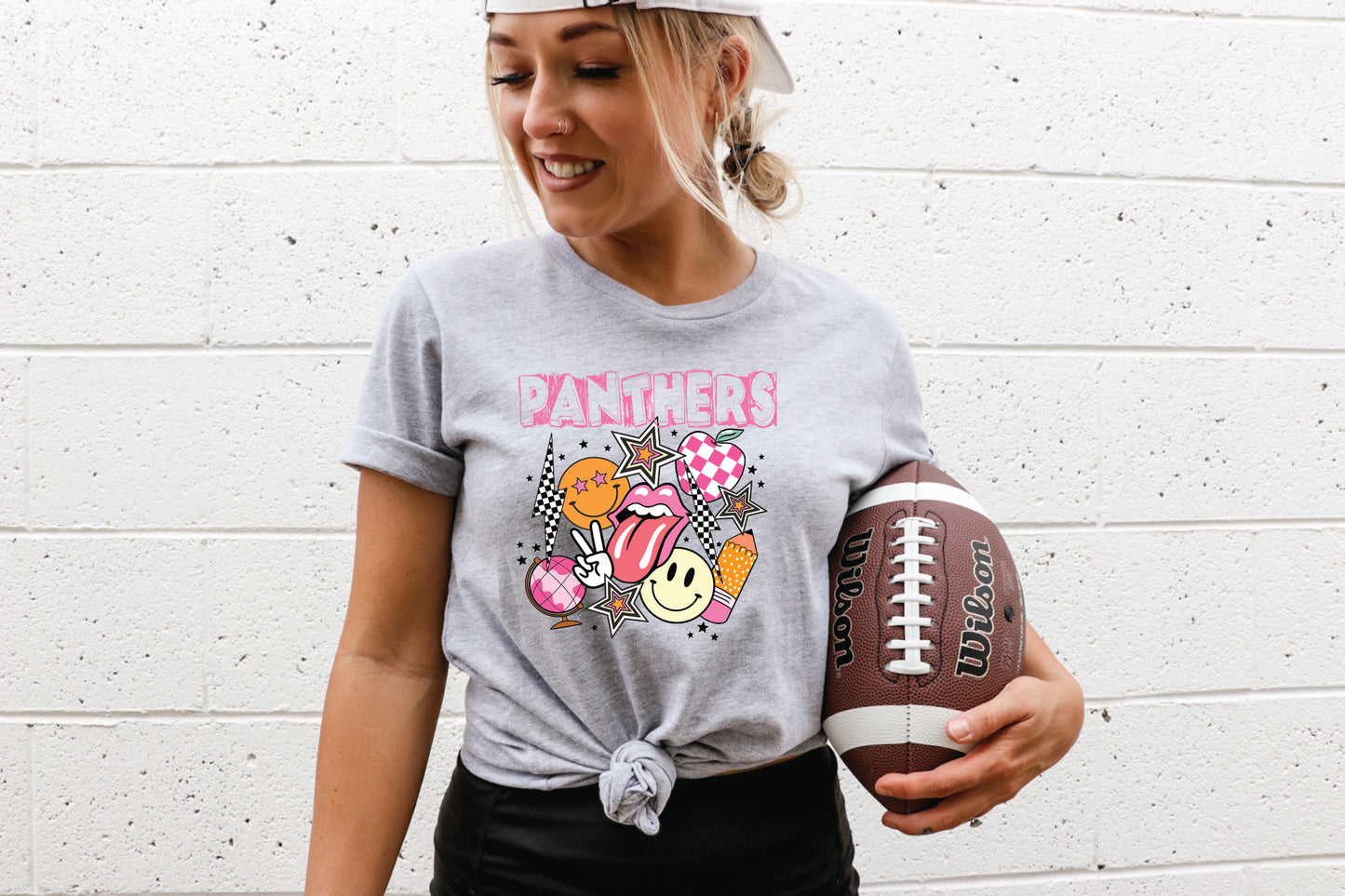 Panthers Collage Retro Pink (DTF) 3303