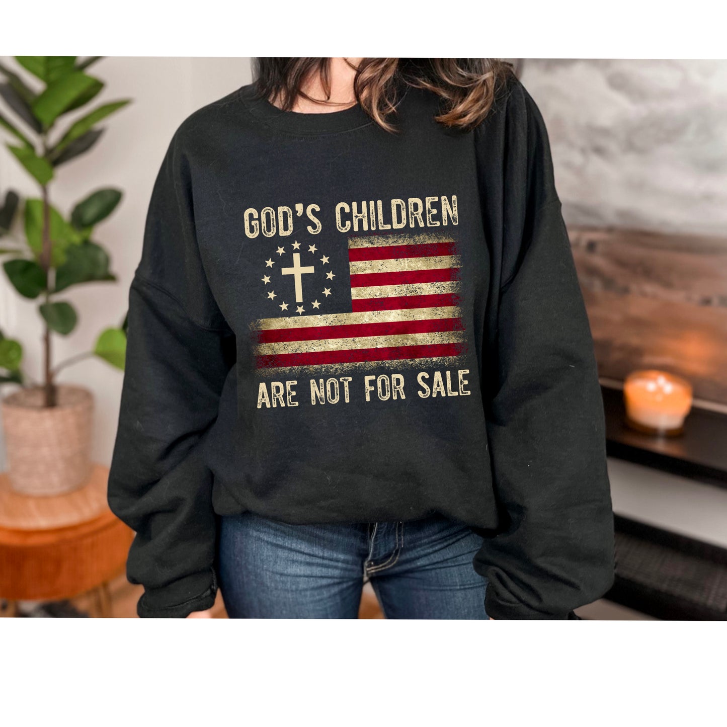 GODS CHILDREN-VINTAGE FLAG-WHITE (DTF) 963