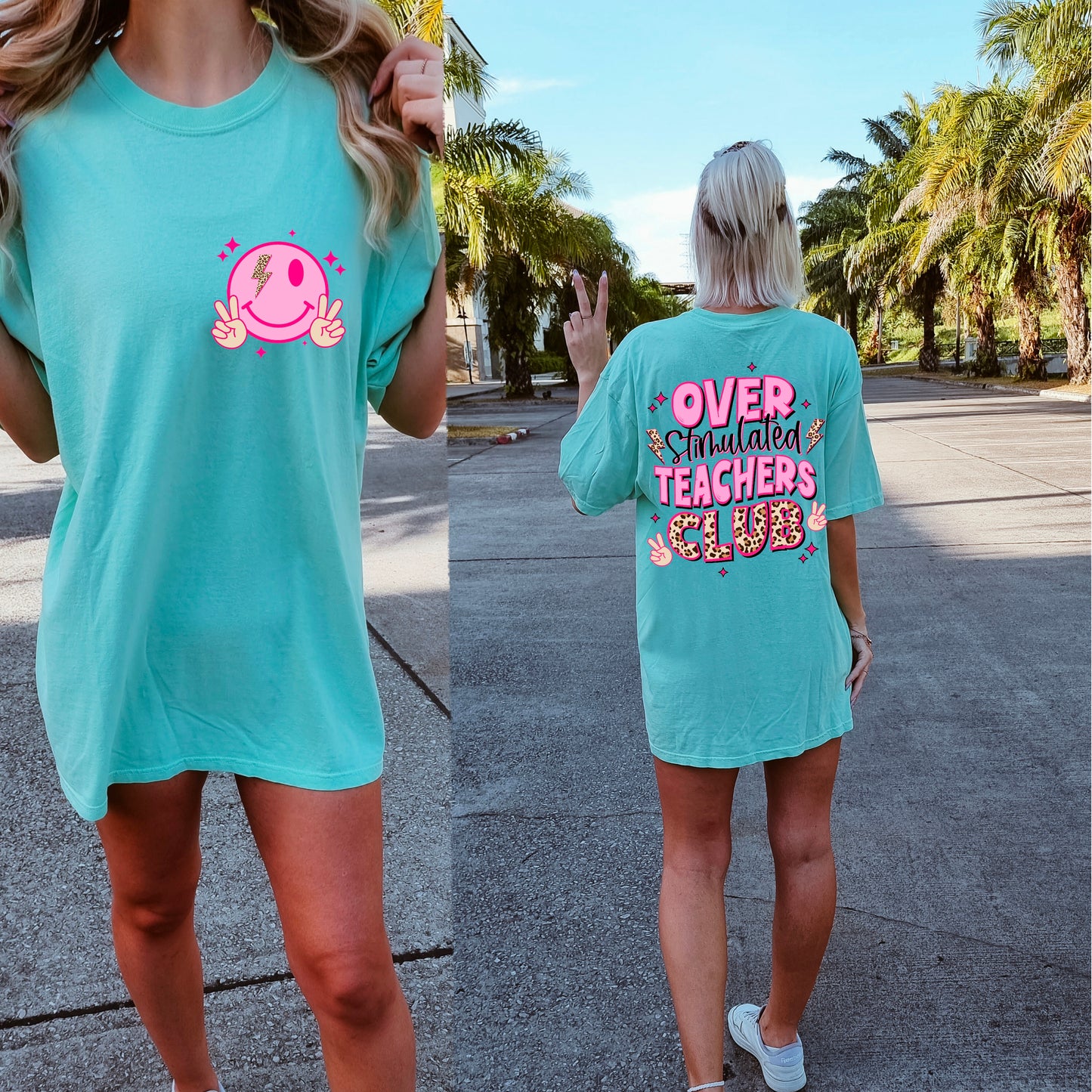 Overstimulated Teachers Club pink (DTF) 234AZ