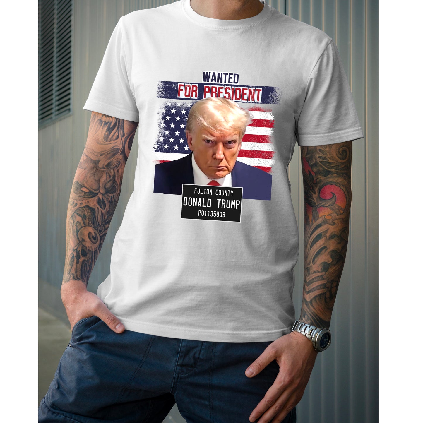 Trump Wanted for President mugshot (DTF) 4326KPI