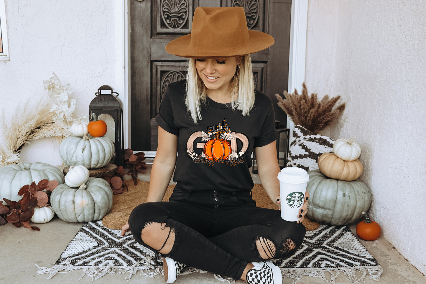 WITH GOD ALL THINGS ARE POSSIBLE-PUMPKINS (DTF) SS0032