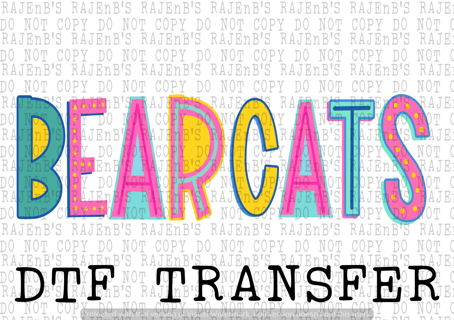 Bearcats Mascot (DTF) 3001