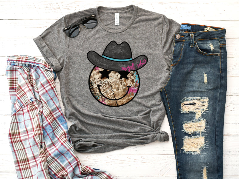 Cowgirl Vibes Retro Face (DTF) 1048