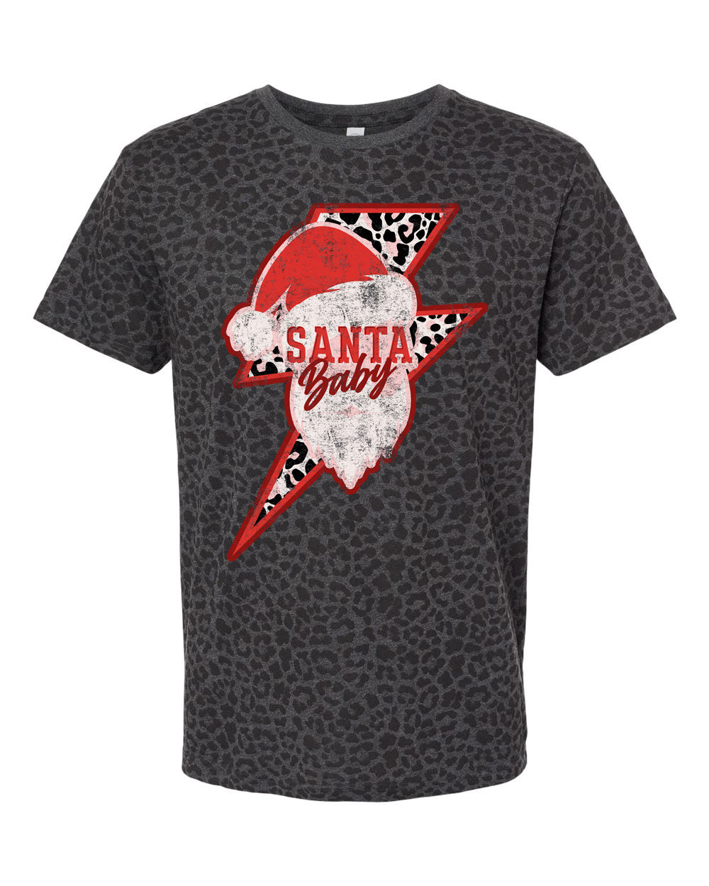 Leopard Lightening Bolt Santa Baby DTF Transfer 12-221