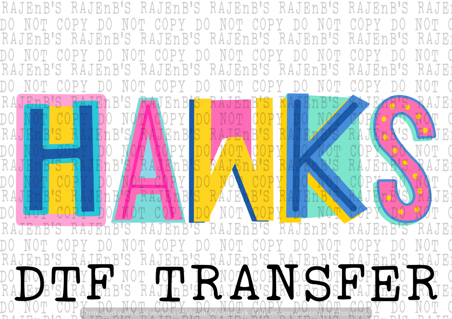 Hawks Mascot (DTF) 3025