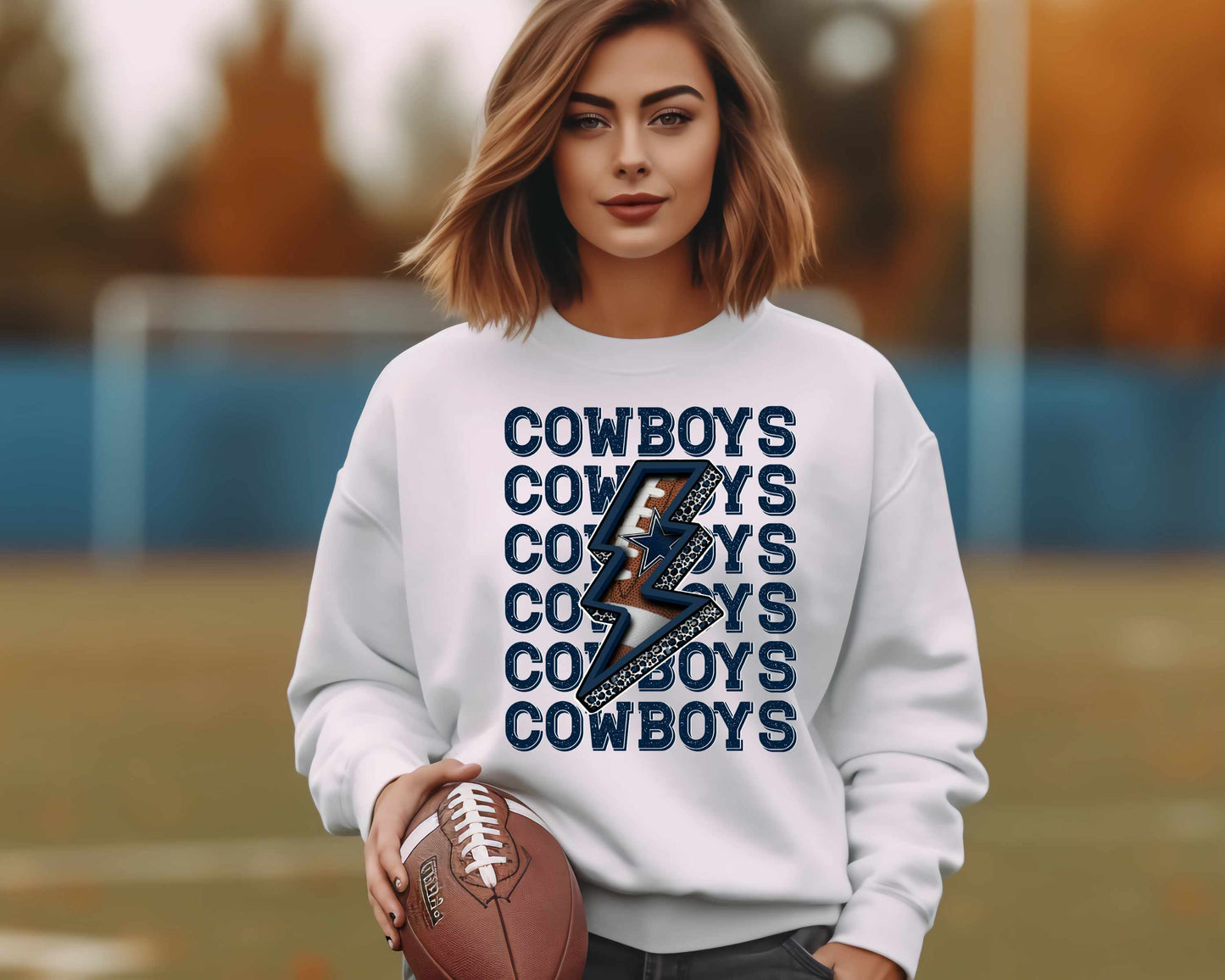 COWBOYS STACKED BOLT DTF TRANSFER 3355