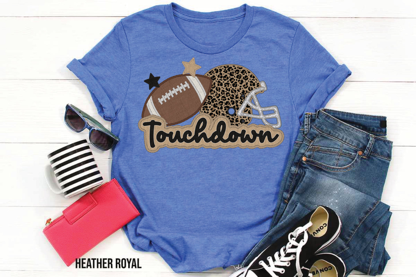 TOUCHDOWN LEOPARD HELMET-FAUX SEQUIN/EMBROIDERY (EFFECT) DTF 3425