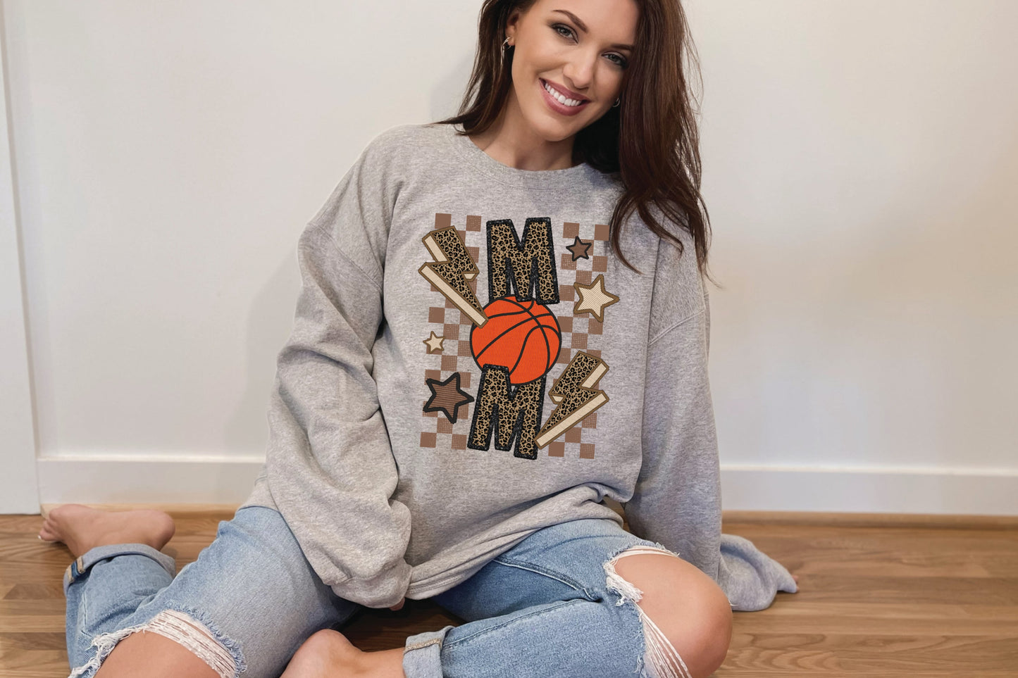 BASKETBALL MOM-FAUX SEQUIN/EMBROIDERY (EFFECT) DTF 3493