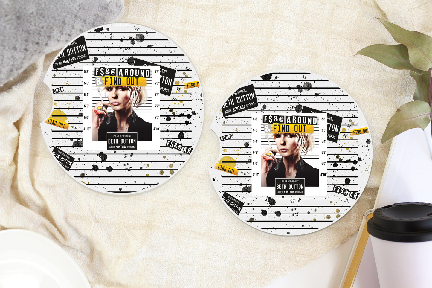 FcK Around and Find Out-Beth (Yellow) 20 oz Tumbler/Coasters KPI4010