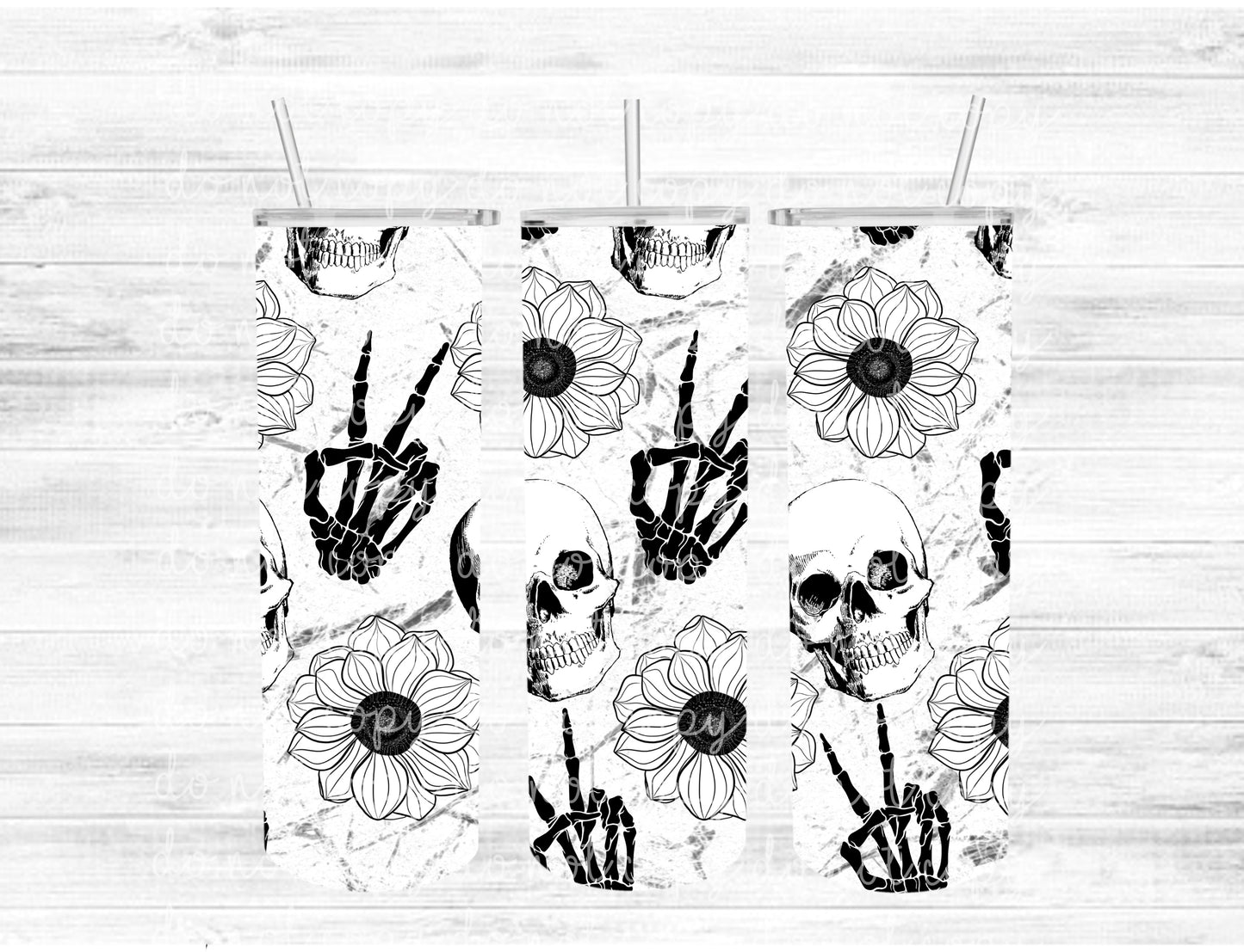 Skull Flower Tumbler #5051T