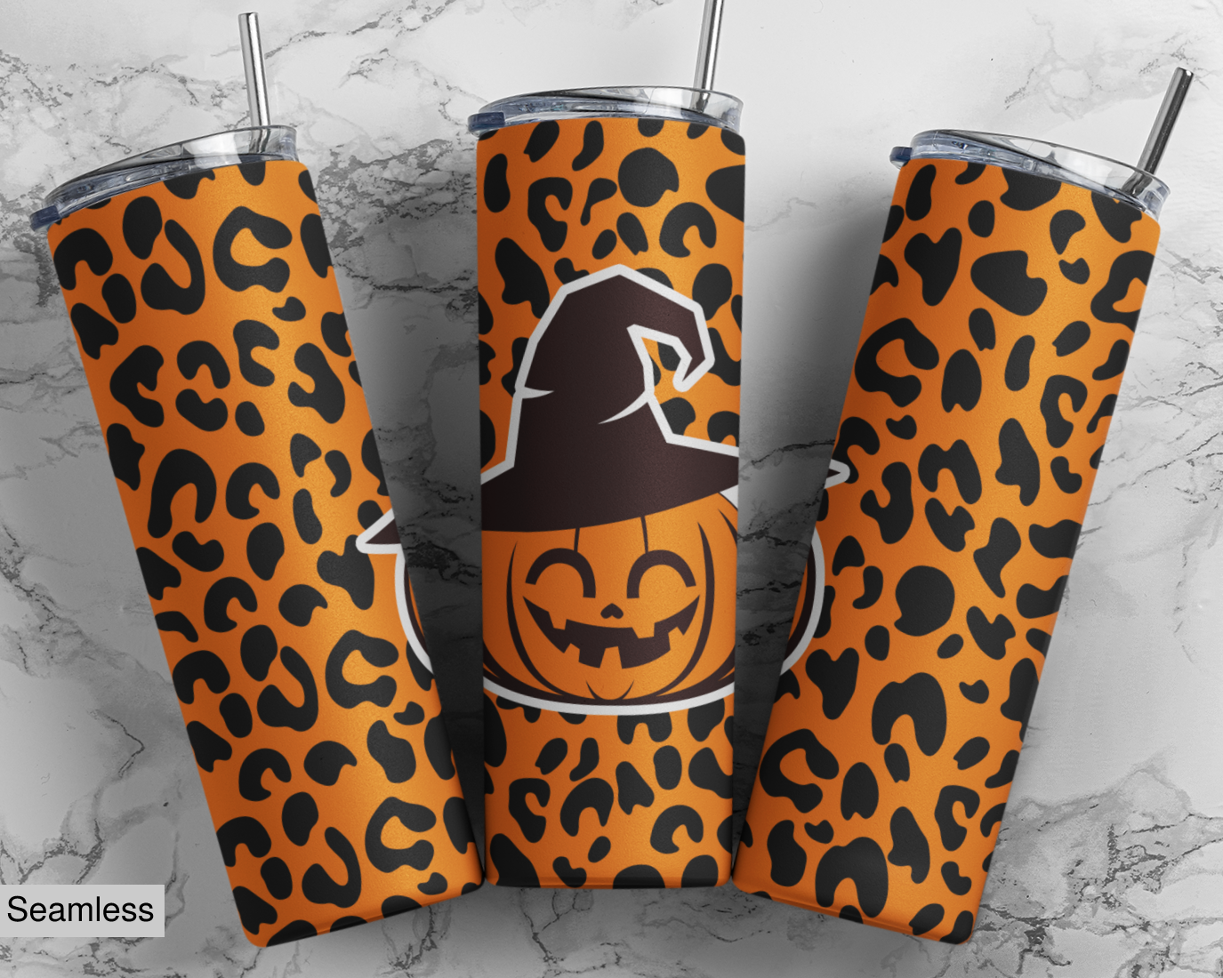 Leopard Witchy Pumpkin Tumbler 5166T