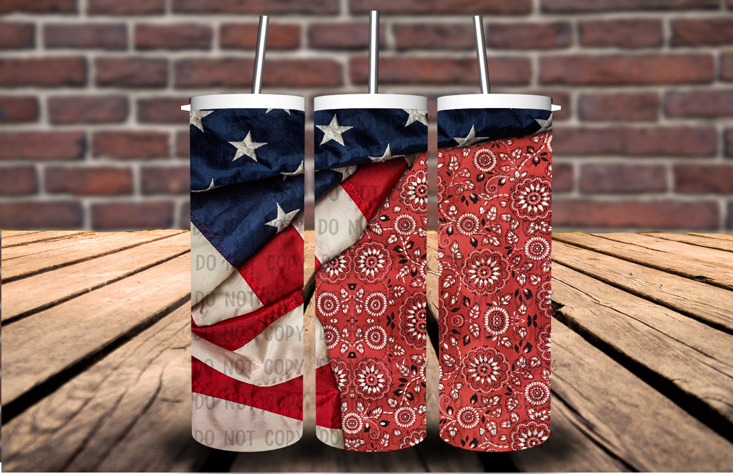 Bandana & American Flag 20 oz Tumbler 5196T