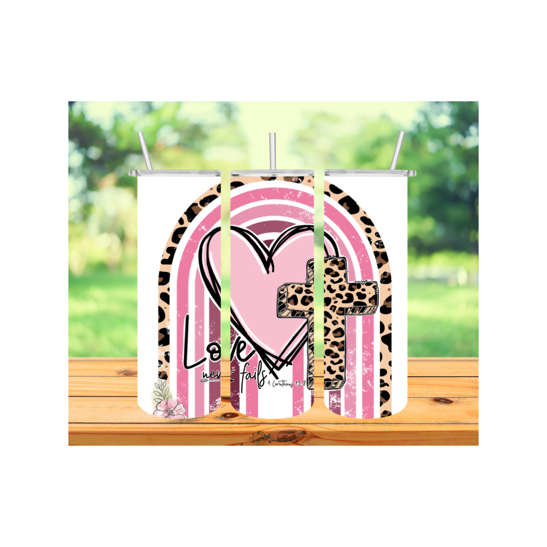 Love Rainbow Heart 20 oz Tumbler 5204T