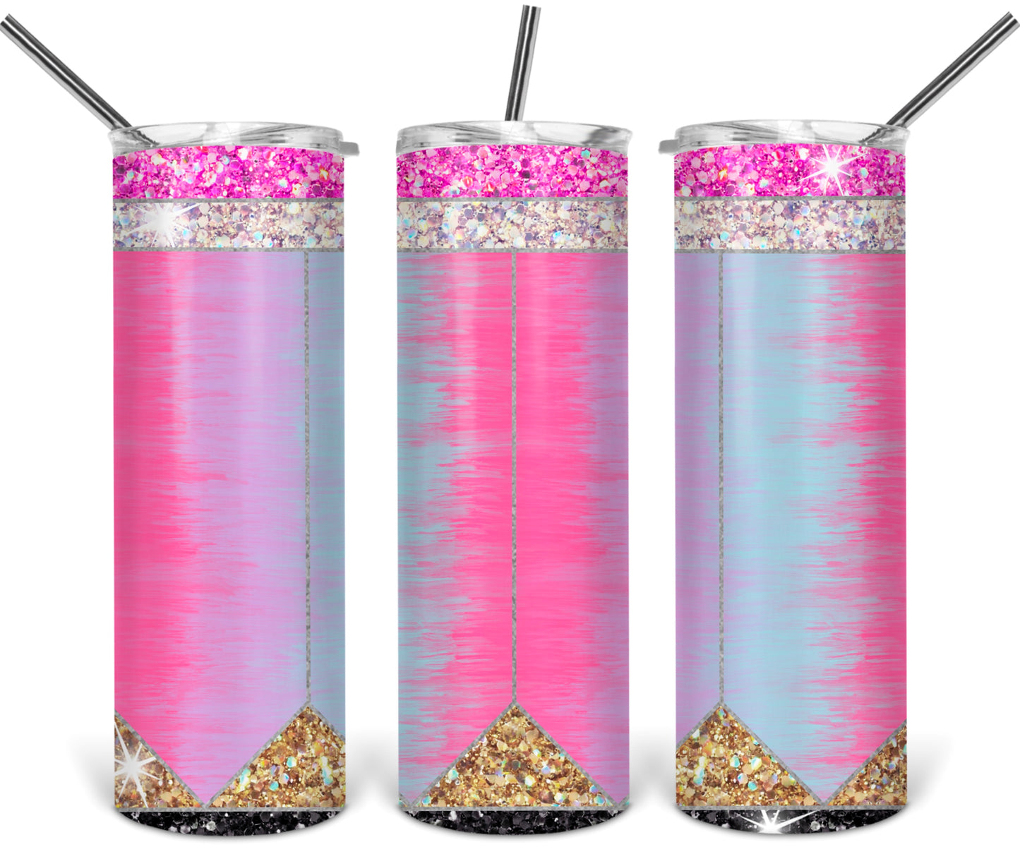 Pink Tie Dye Glitter 20 oz Tumbler 5205T