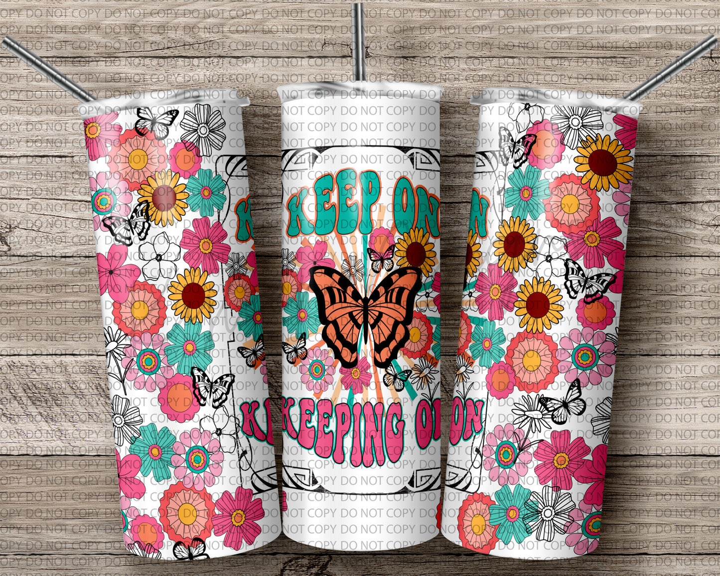 White Background Keep on Keeping on 20 oz Tumbler 5235T