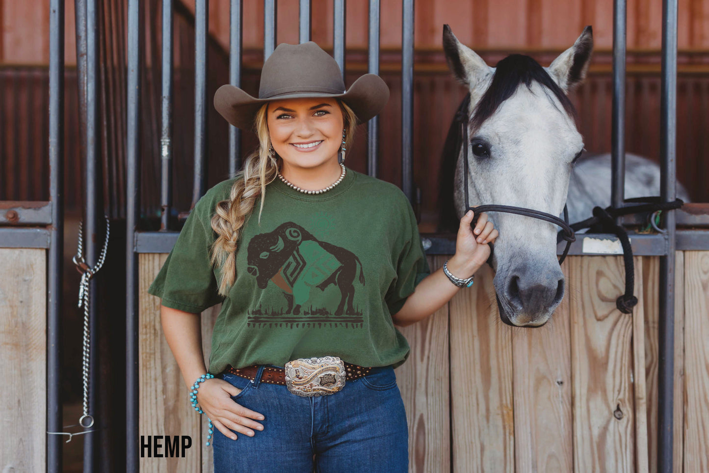 Aztec Bison Distressed (DTF) 1090