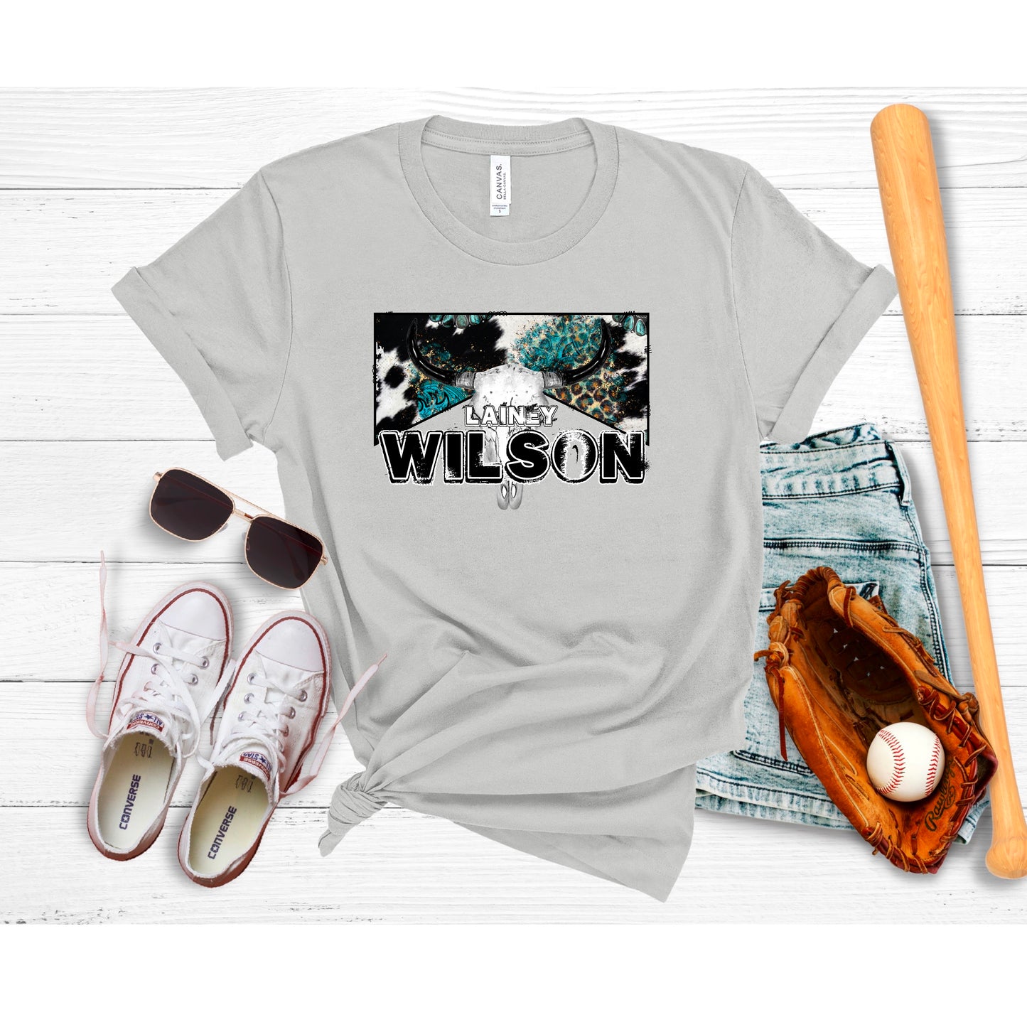Lainey Bull Skull Turquoise (DTF) 4090