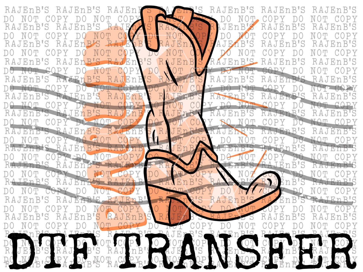 Darlin Cowboy Boot DTF transfer CCC193