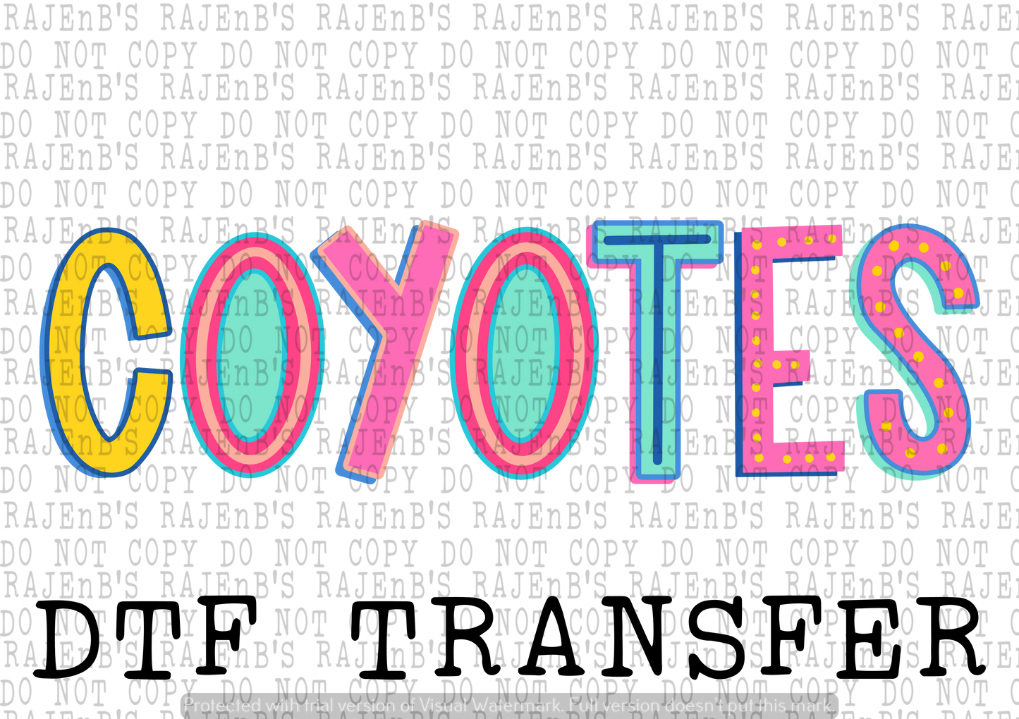 Coyotes Mascot (DTF) 3017