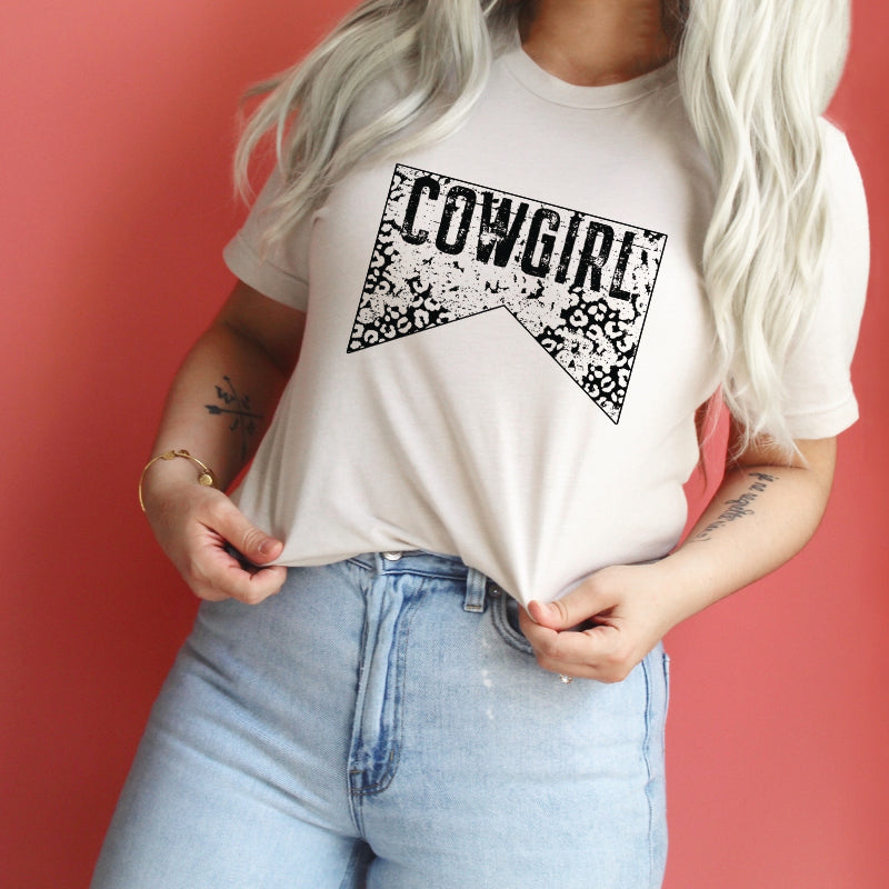 Cowgirl-Black Leopard Logo (HIGH HEAT) #1062