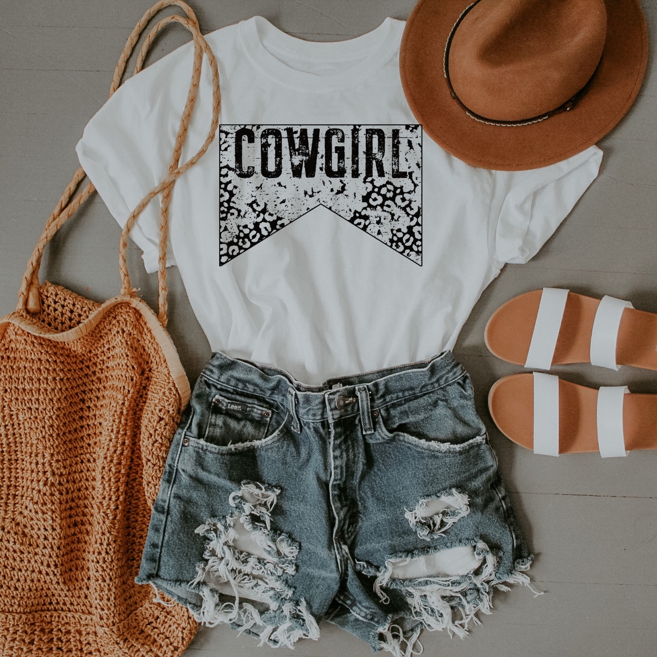 Cowgirl-Black Leopard Logo (HIGH HEAT) #1062