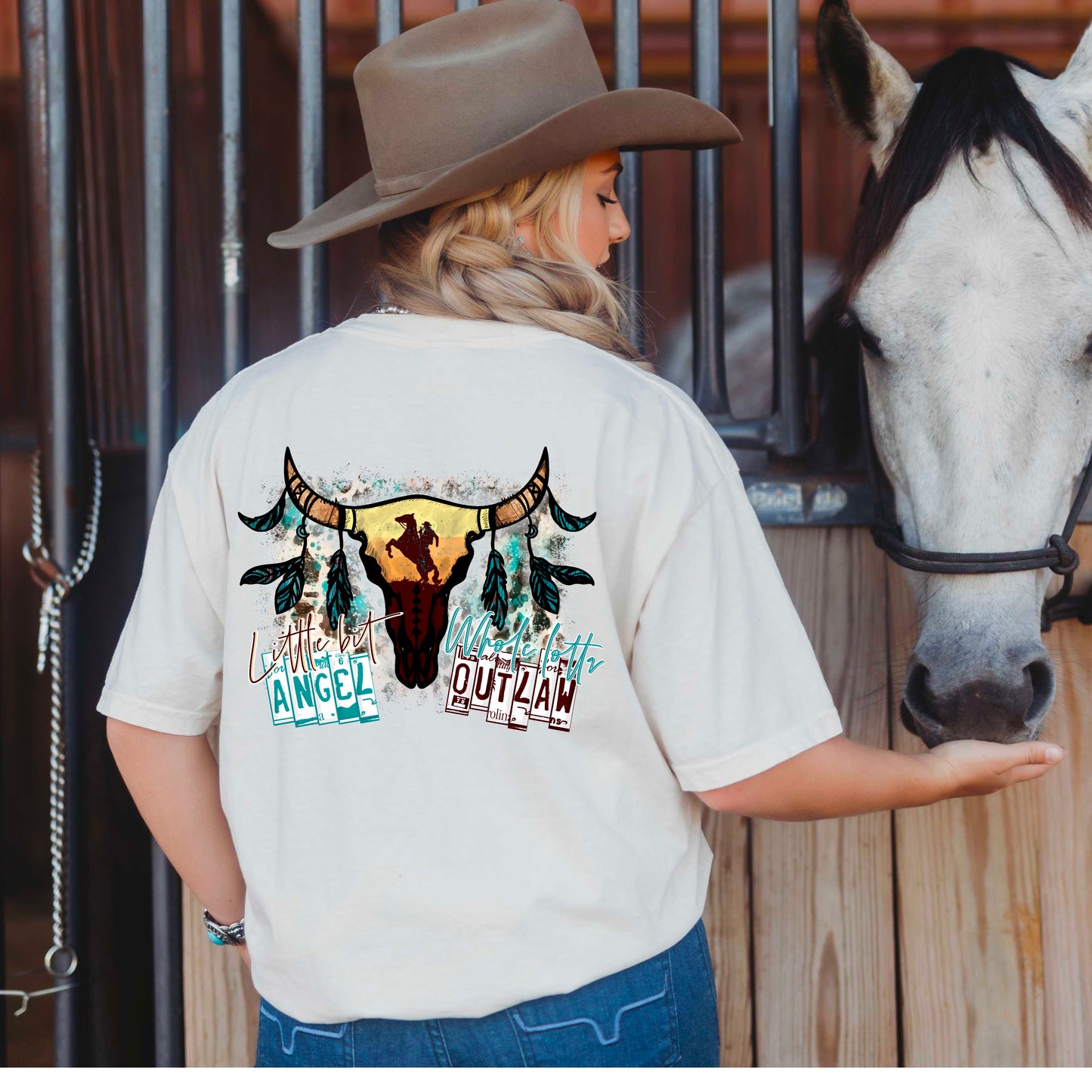Little Bit Angel Whole Lotta Outlaw (DTF Transfer) 4099KPI