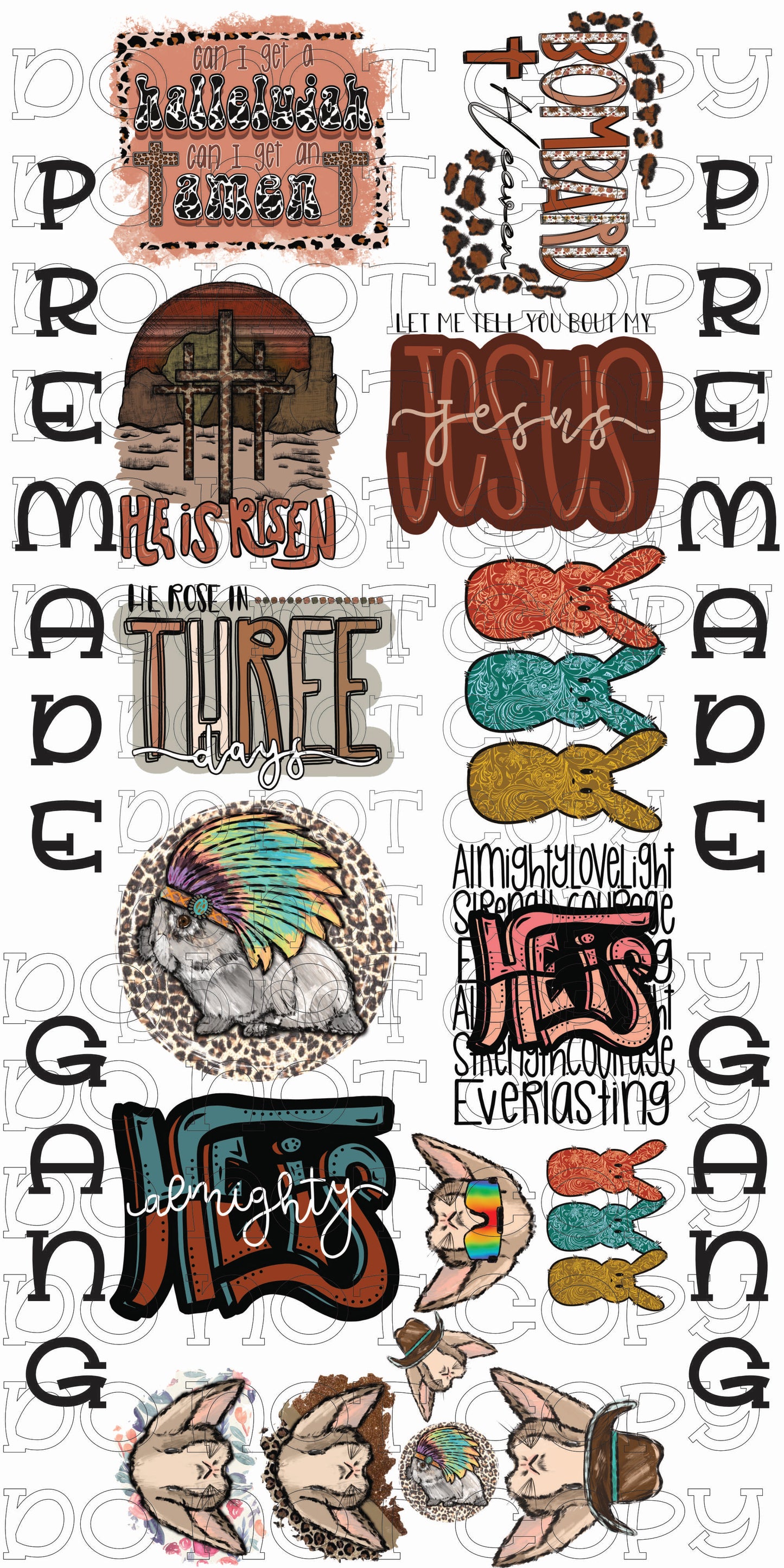 Easter Canton Cattle Company Pre-Made DTF GANG SHEET