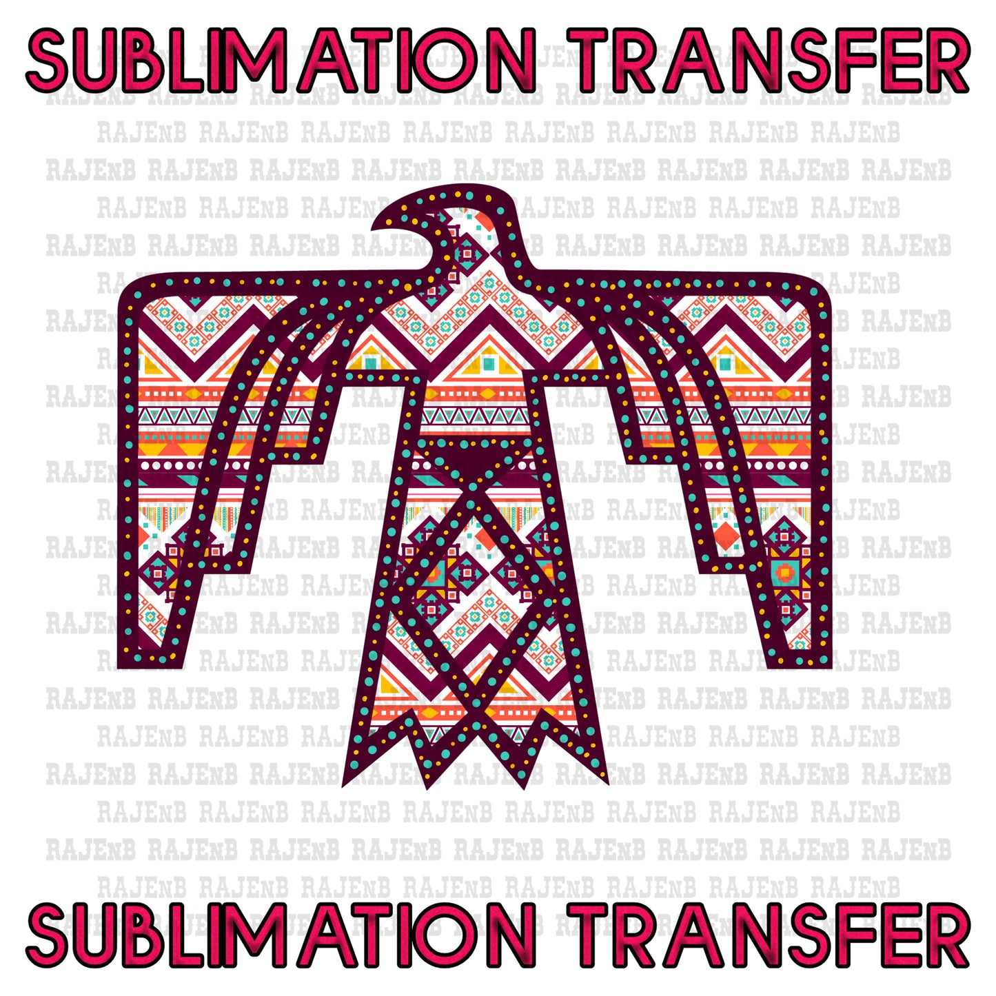 Maroon Thunderbird - SUBLIMATION TRANSFER 4056SUB