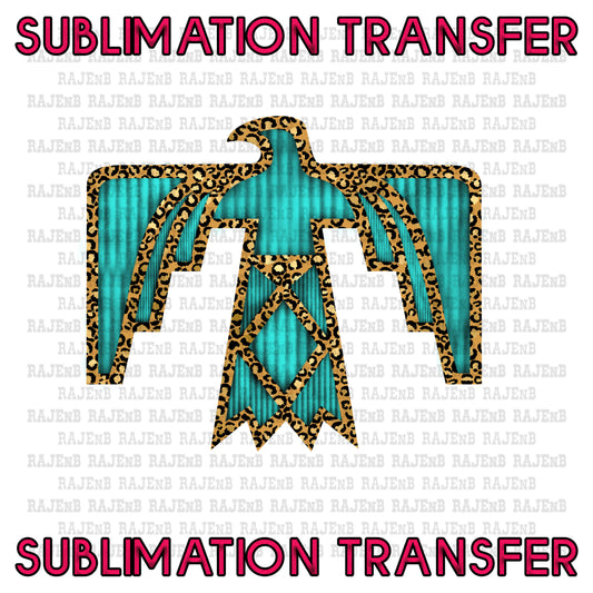 Teal and Gold Thunderbird - SUBLIMATION TRANSFER 4063SUB