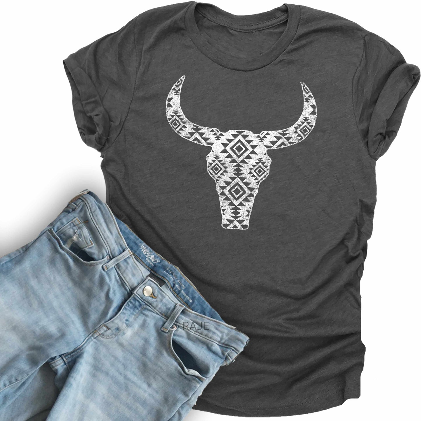 Aztec Bull Skull-WHITE INK (HIGH HEAT) 375/7 #1096 - RAJE
