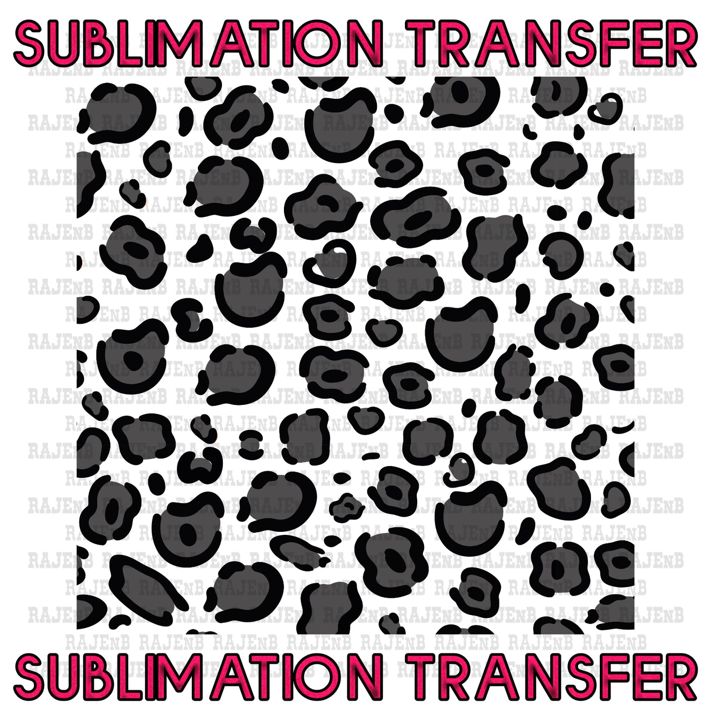 Black and Gray Leopard Background Sheet Sublimation Transfer #4076SUB