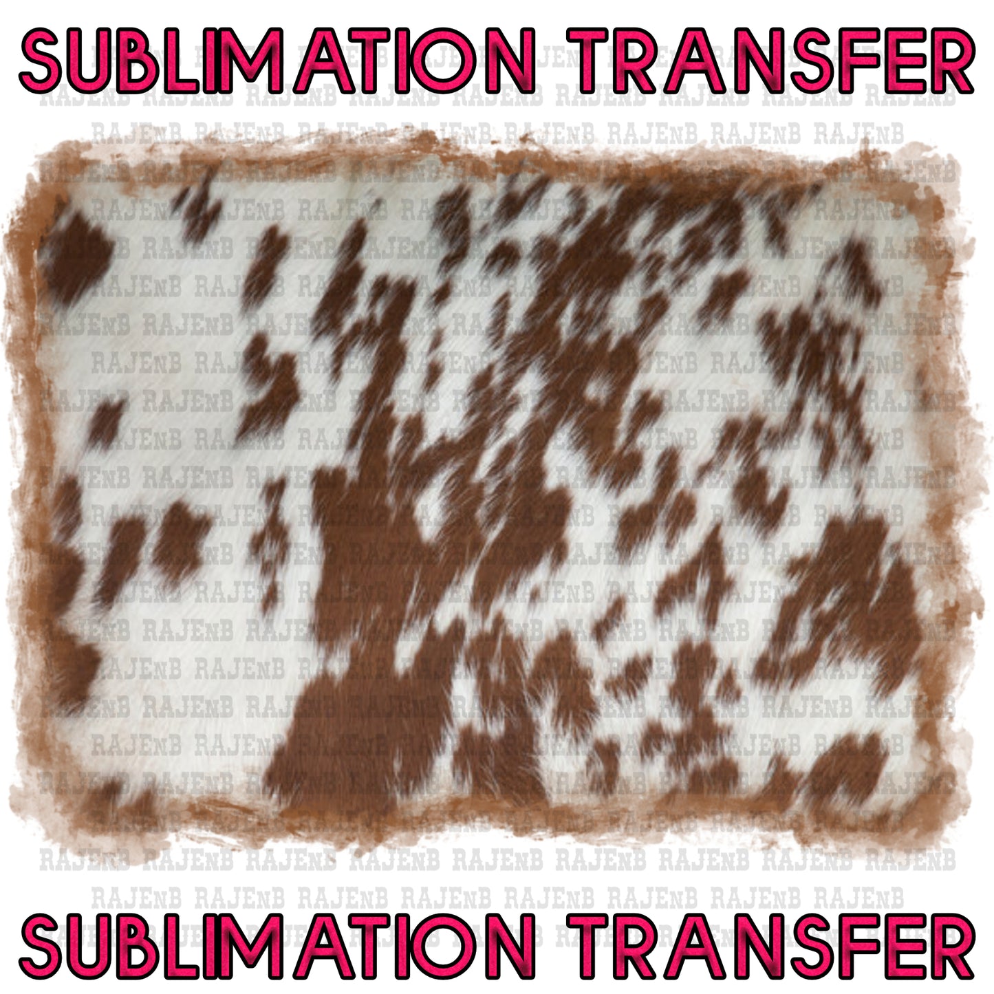 Brown Cow Background Sheet Sublimation Transfer #4077SUB