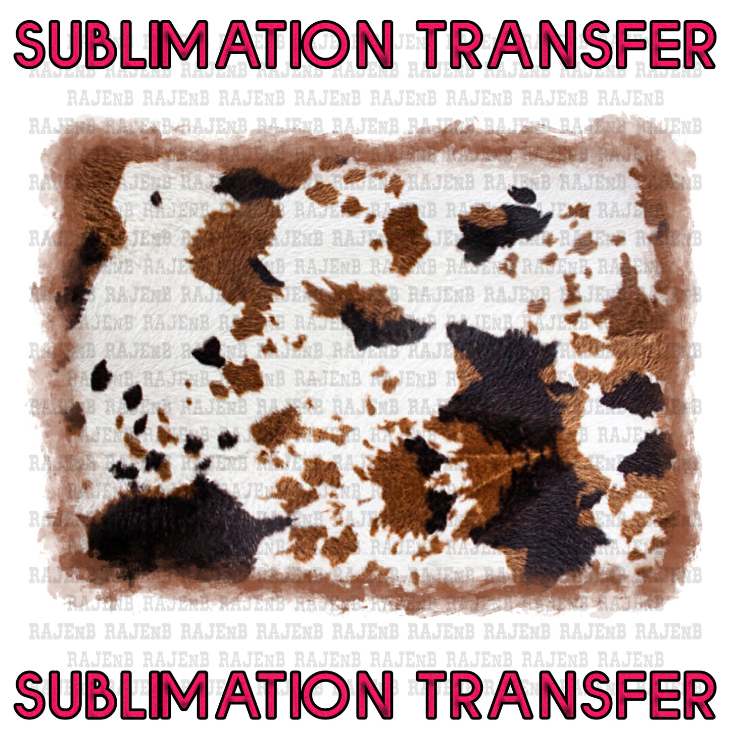 Black and Brown Cow Background Sheet Sublimation Transfer #4078SUB