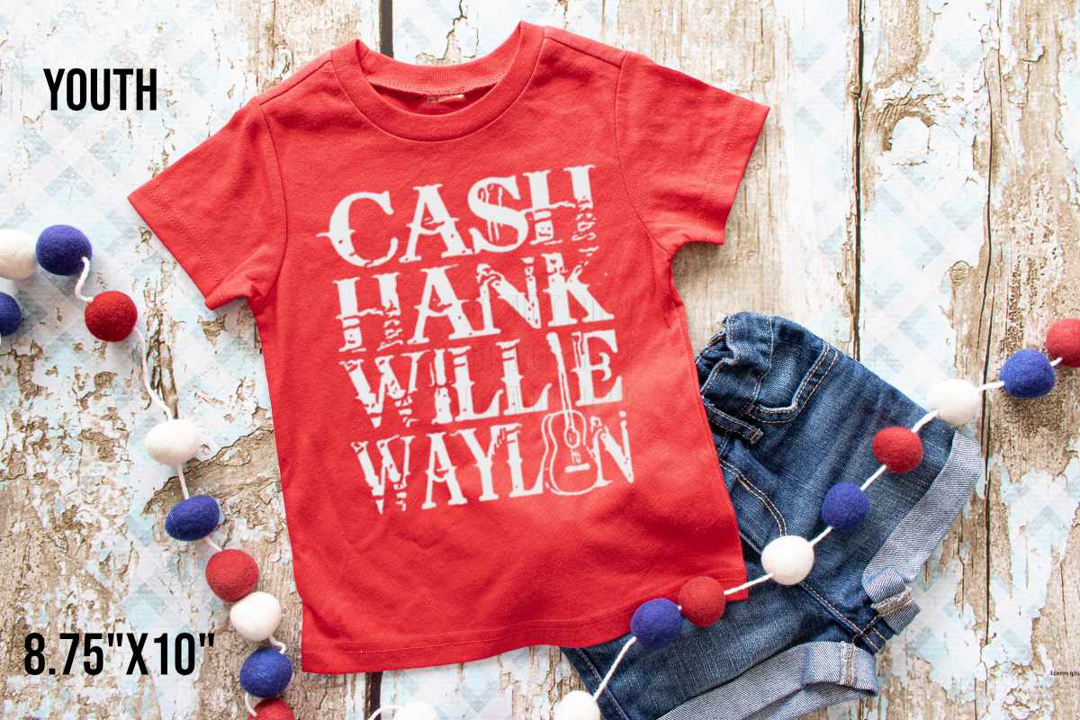 YOUTH-Cash Hank Willie Waylon (WHITE INK) #Y857 - RAJE