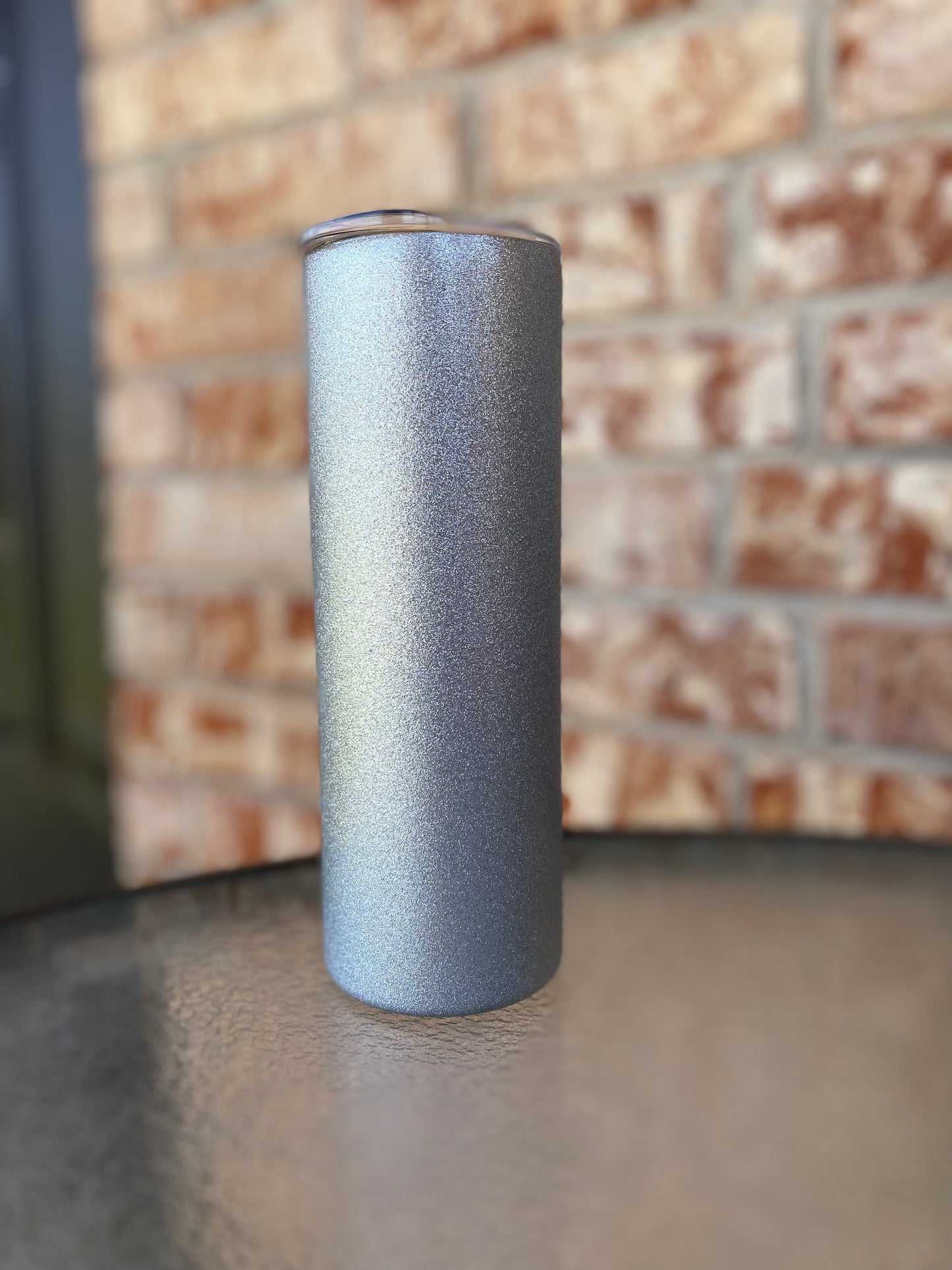 20 OZ Silver Glitter Skinny Straight Tumbler-Single