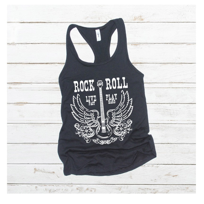 Rock n Roll-White Ink-Screen Print - RAJE