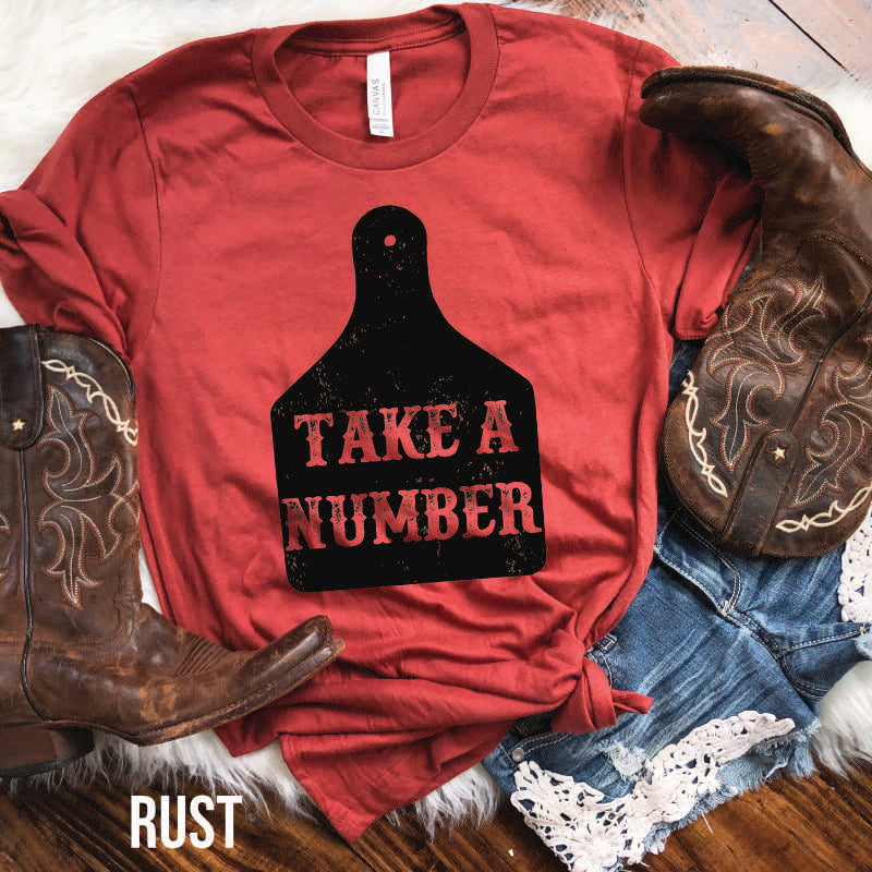 Take a Number Cow Tag (BLACK INK) (HIGH HEAT 375/7) #1020 - RAJE