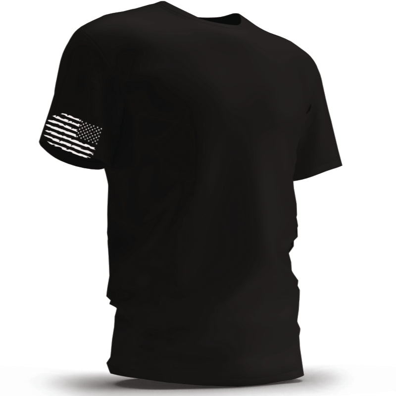 FOUR PACK- Sleeve Distressed Jagged Reversed Flag (WHITE INK) S-950