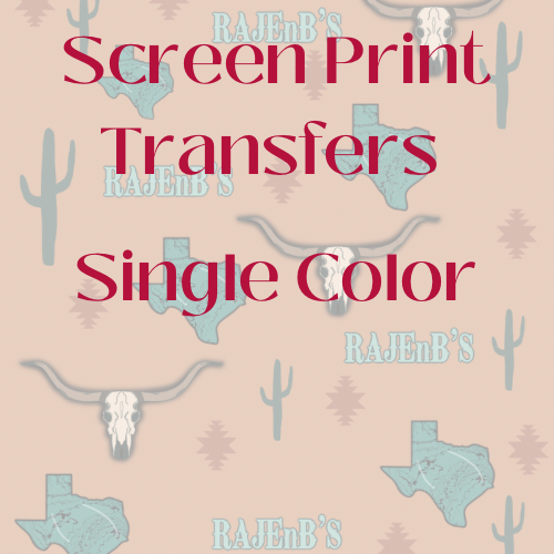 Screen Print One Color Pattern Single Color Screen Print Transfers – Sweet Texas Tees