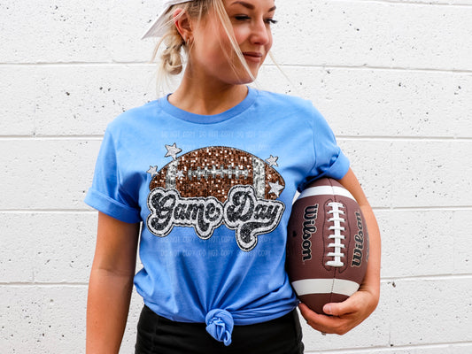 Game Day Faux Sequin Football (DTF) 3476