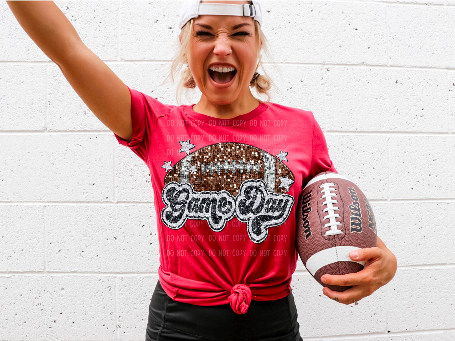 Game Day Faux Sequin Football (DTF) 3476