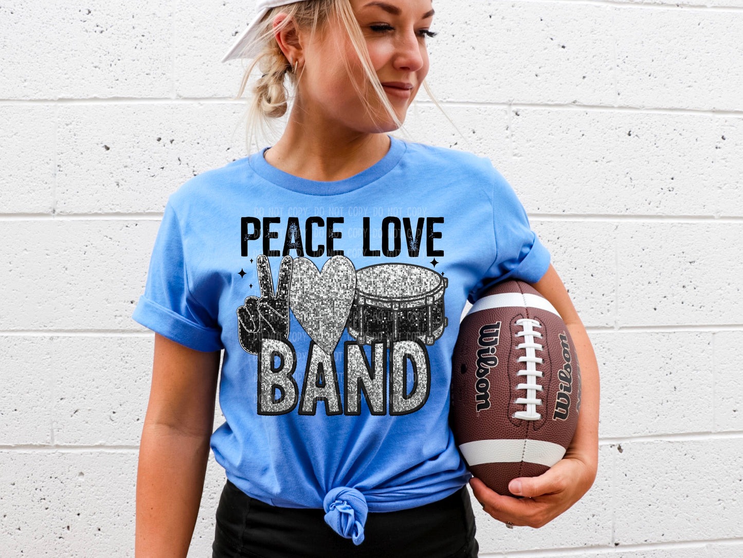 Peace Love Band Faux Sequin (DTF) 3483