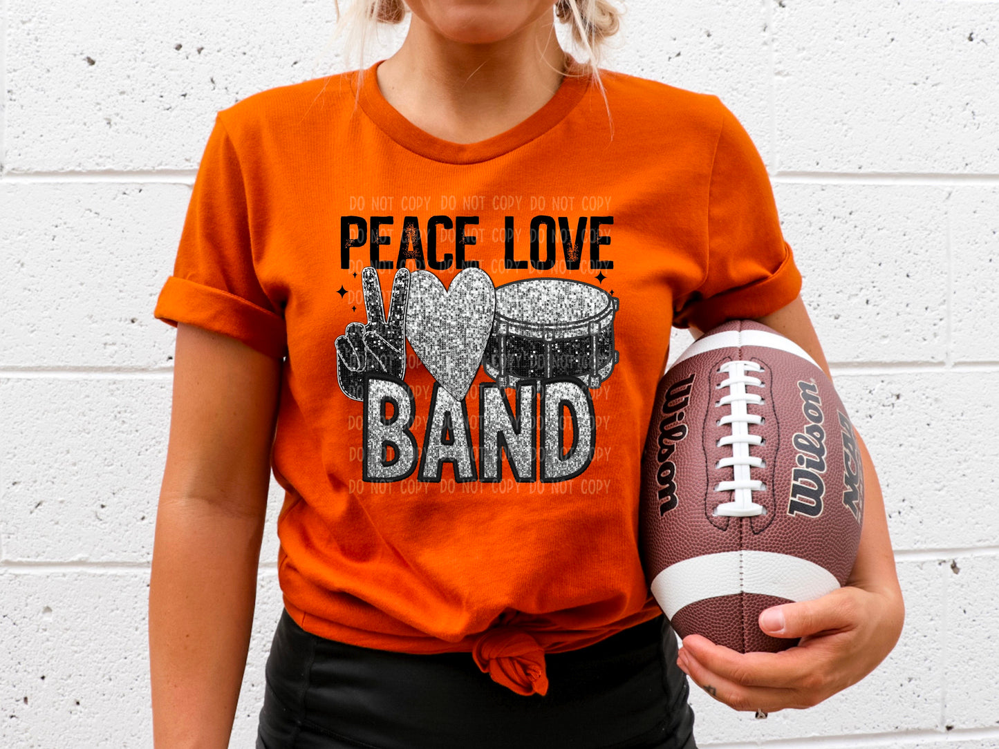 Peace Love Band Faux Sequin (DTF) 3483