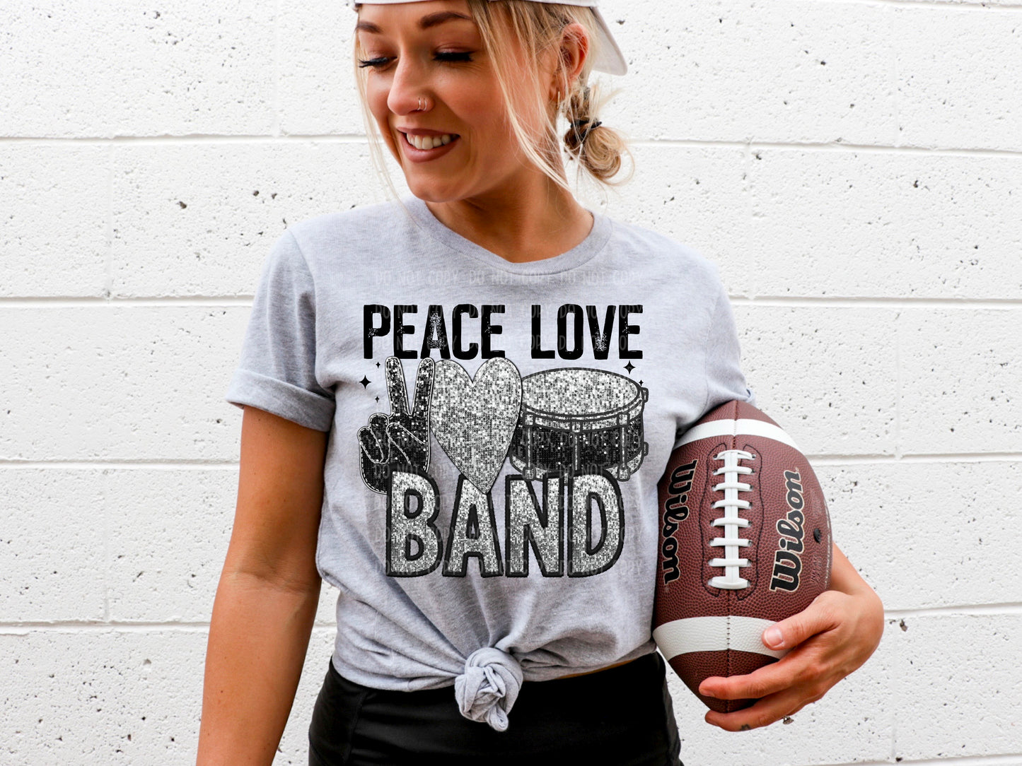 Peace Love Band Faux Sequin (DTF) 3483