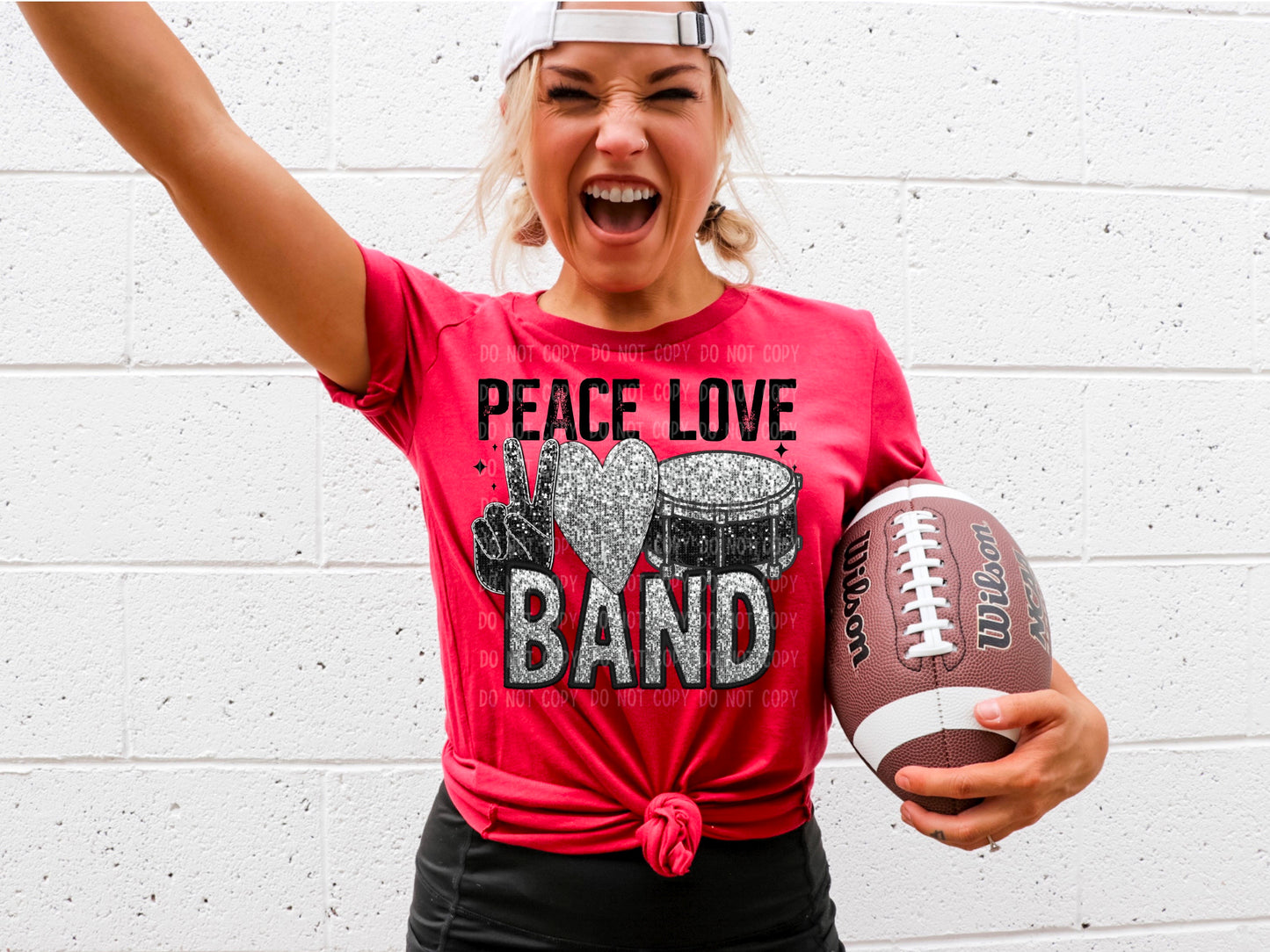 Peace Love Band Faux Sequin (DTF) 3483