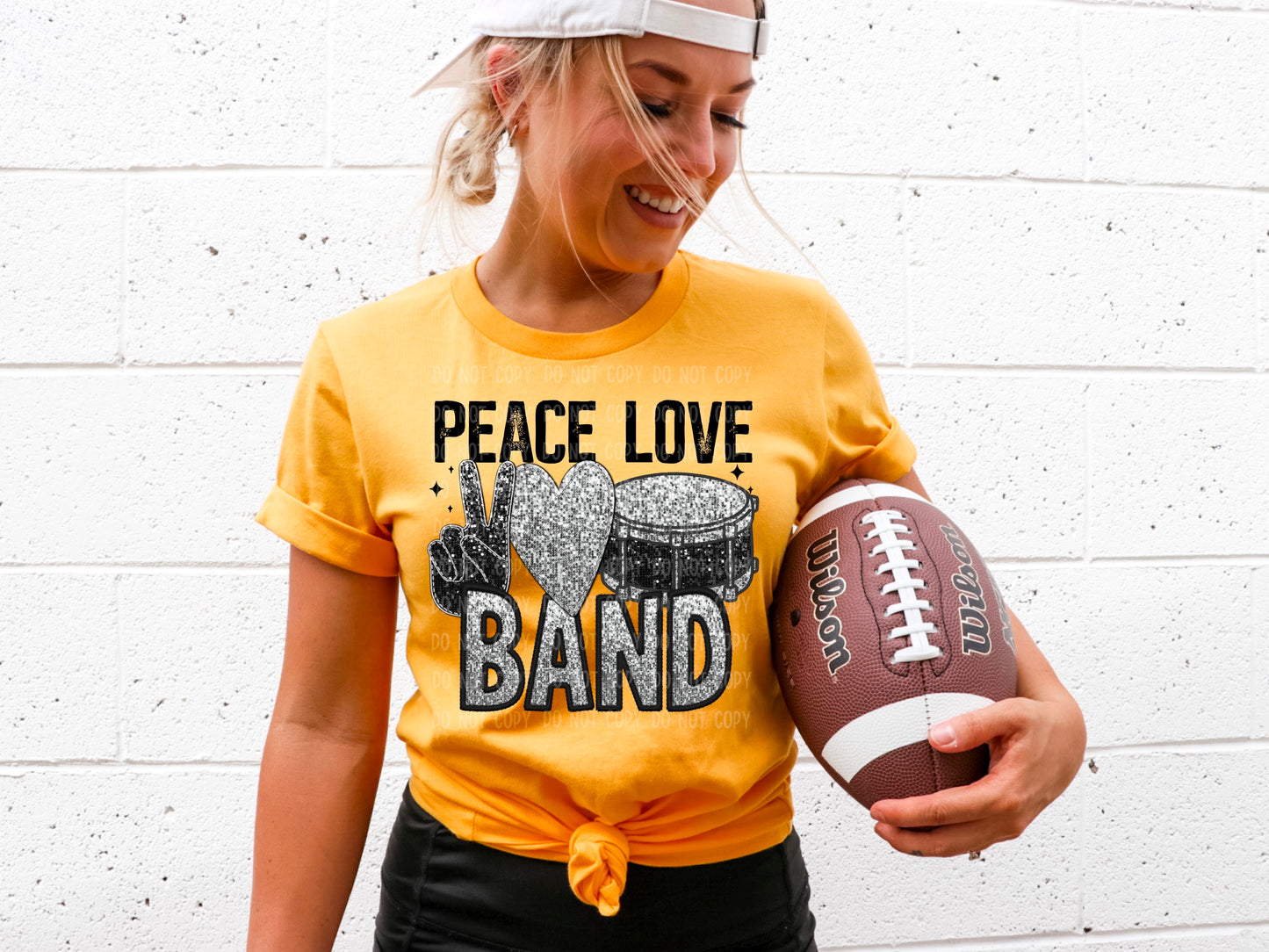 Peace Love Band Faux Sequin (DTF) 3483