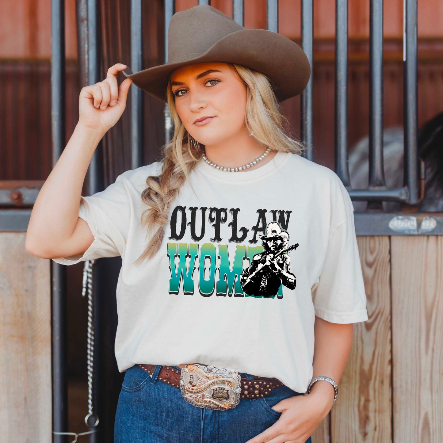 Outlaw Women Teal  (DTF) 8847